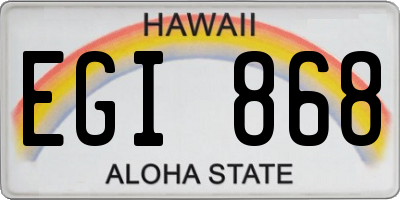 HI license plate EGI868
