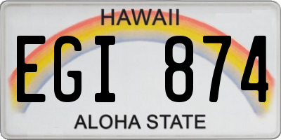 HI license plate EGI874