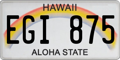 HI license plate EGI875