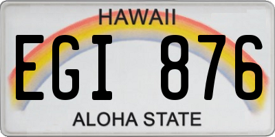 HI license plate EGI876