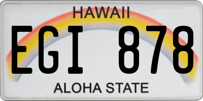HI license plate EGI878