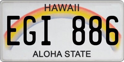 HI license plate EGI886