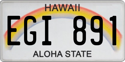 HI license plate EGI891