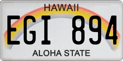 HI license plate EGI894