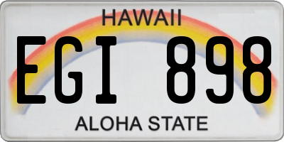 HI license plate EGI898