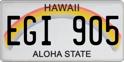 HI license plate EGI905