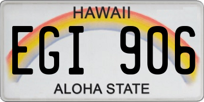 HI license plate EGI906