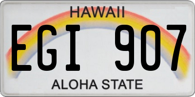 HI license plate EGI907