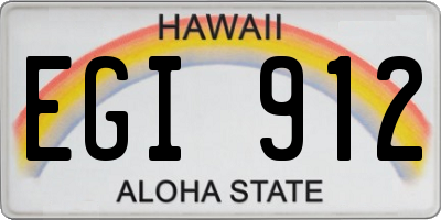 HI license plate EGI912