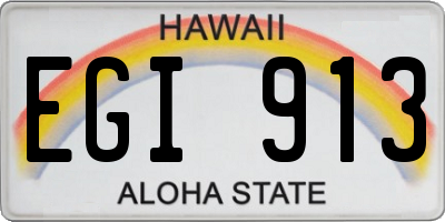 HI license plate EGI913