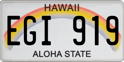 HI license plate EGI919