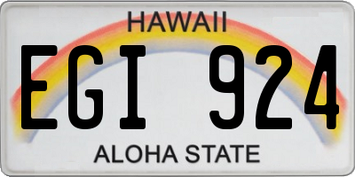 HI license plate EGI924