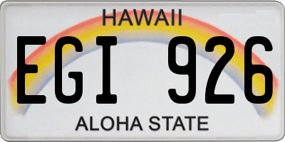 HI license plate EGI926
