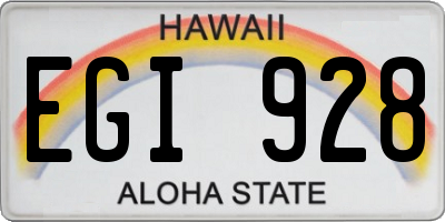 HI license plate EGI928