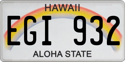 HI license plate EGI932