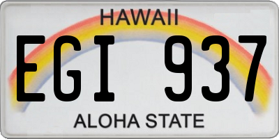 HI license plate EGI937
