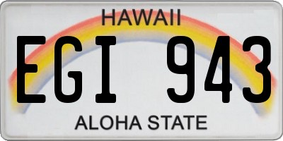 HI license plate EGI943