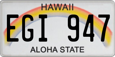 HI license plate EGI947