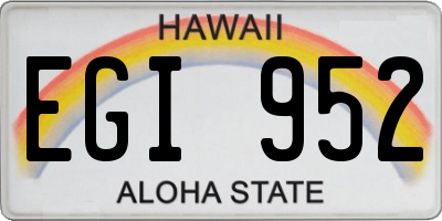 HI license plate EGI952