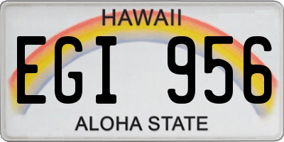 HI license plate EGI956