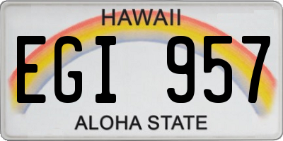 HI license plate EGI957