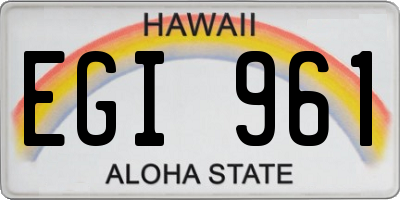 HI license plate EGI961