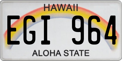 HI license plate EGI964