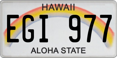 HI license plate EGI977