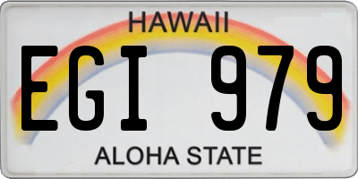 HI license plate EGI979
