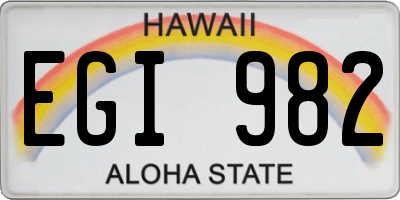 HI license plate EGI982
