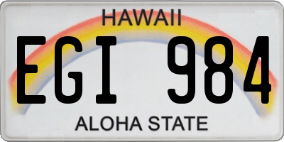 HI license plate EGI984