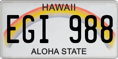 HI license plate EGI988