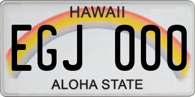 HI license plate EGJ000