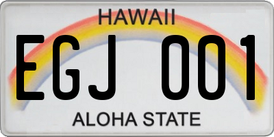 HI license plate EGJ001