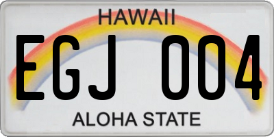 HI license plate EGJ004