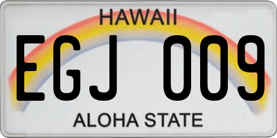 HI license plate EGJ009