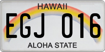 HI license plate EGJ016