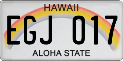 HI license plate EGJ017