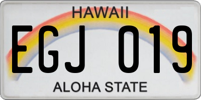 HI license plate EGJ019