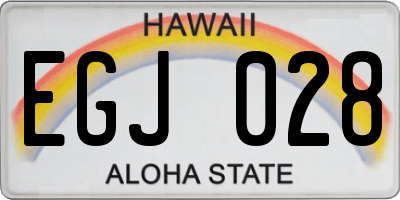 HI license plate EGJ028