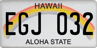 HI license plate EGJ032