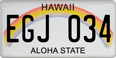 HI license plate EGJ034