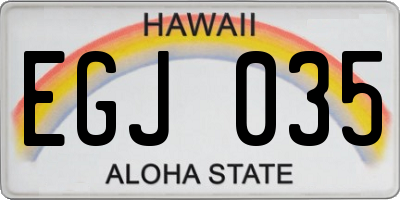 HI license plate EGJ035