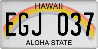 HI license plate EGJ037