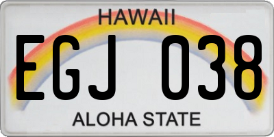 HI license plate EGJ038