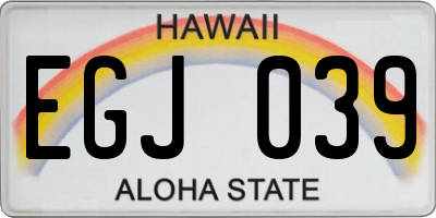 HI license plate EGJ039