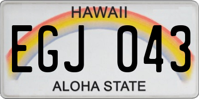 HI license plate EGJ043