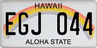 HI license plate EGJ044