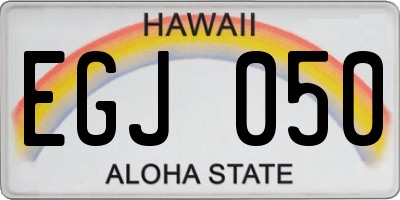 HI license plate EGJ050
