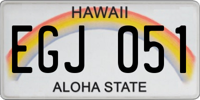 HI license plate EGJ051
